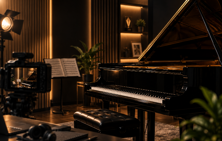 Creative video production, advertising and social media management for 88 GRANDE, a premium piano music class.